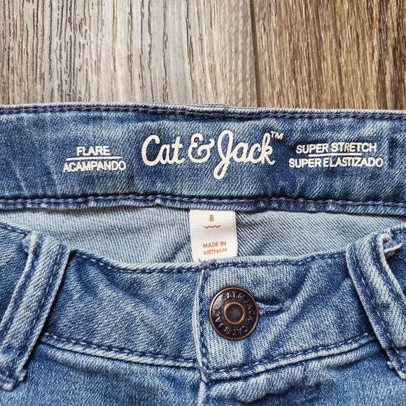 Cat & Jack Kids Size 8 Flare Blue Jeans - Picture 2 of 3